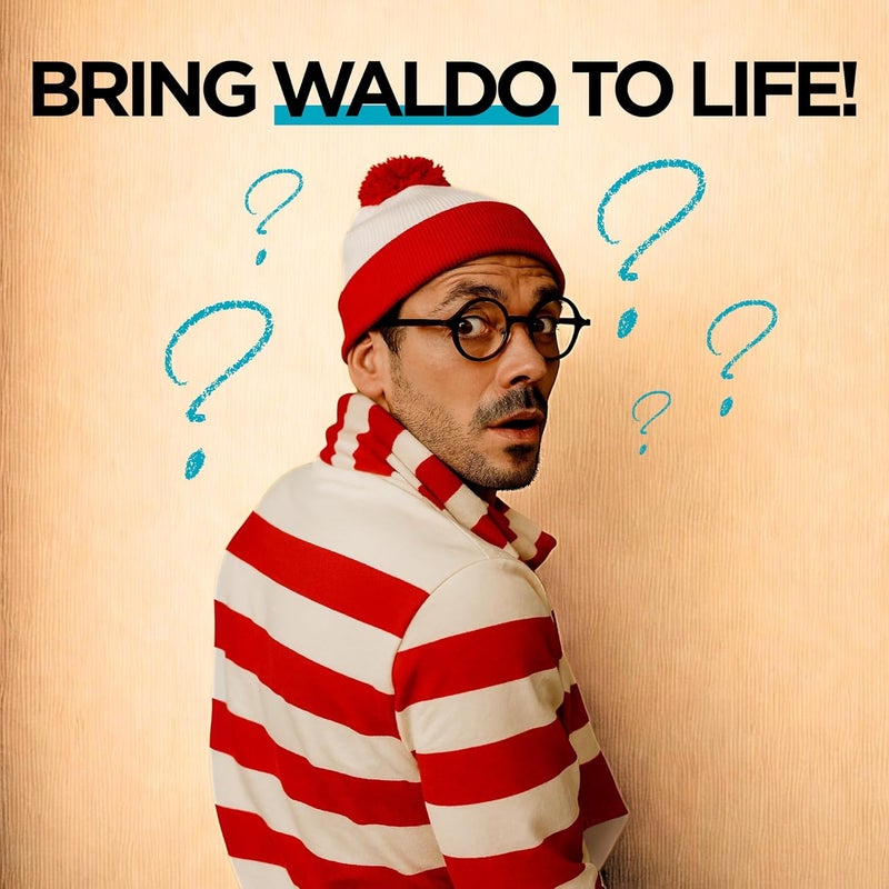 Goodscious Wheres Waldo Costume Round Glasses for Men & Women - Fake Nerd Glasses Novelty Costume - Black Circle Cosplay Round Eyeglasses Disguise for Harry Potter, Minion, Scientist Character Outfit Accessory - Image 2